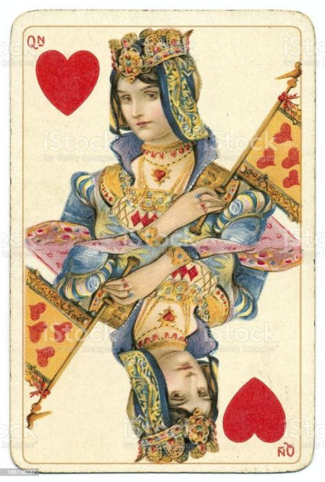 Queen Of Hearts Rare Dondorf Shakespeare Antique Playing Card Stock
