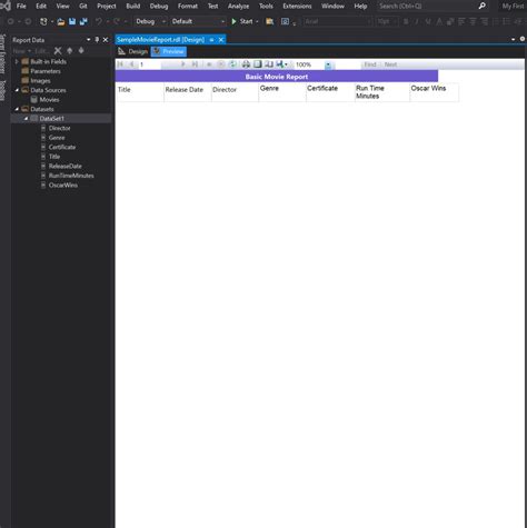 Sql Server Creating Ssrs Report In Visual Studio But Can T See Any Data In Preview Stack