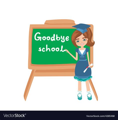 Goodbye School Royalty Free Vector Image Vectorstock