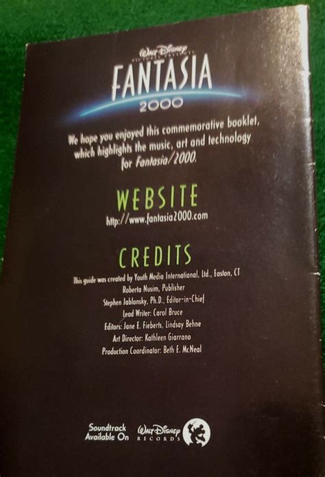 Fantasia 2000 Dvd 2000 Disney With Commemorative Booklet