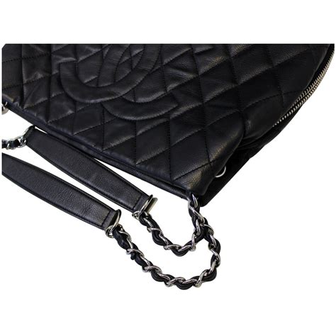 Chanel Black Quilted Caviar Leather Zip Around Tote Bag Us