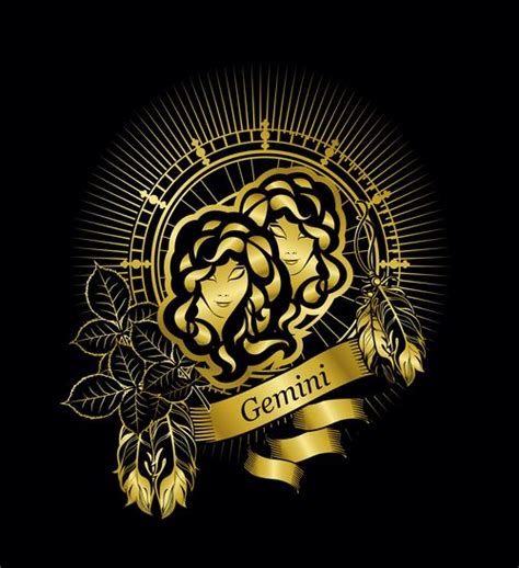 Gold Gemini Zodiac Sign Vector Free Download