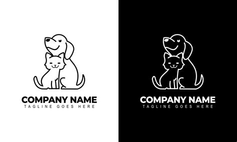 Vector Of A Dog And Cat Logo Design Animals Graphic Illustration