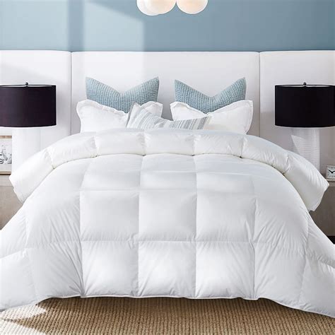 Whatsbedding All Season Goose Feathers And Down Comforter Oversized