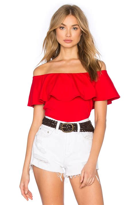 Red Off The Shoulder Top Off Shoulder Top