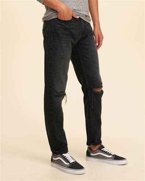 Lyst Hollister Classic Taper Jeans In Black For Men