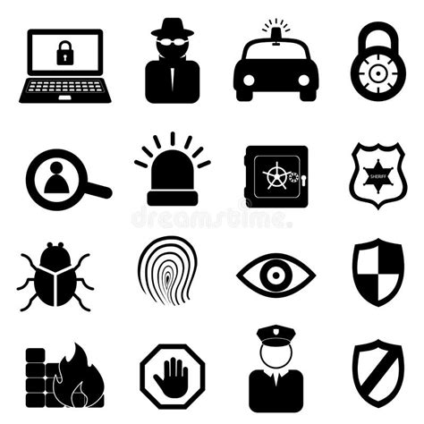 Security Icon Set Stock Vector Illustration Of Security 26362615