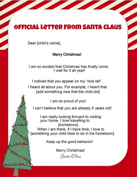 From Santa Letter Template Free Printable Free Printable Templates