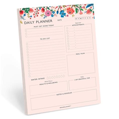 Buy Minimalmart Daily Planner With 50 Undated 85 X 11 Tear Off Sheets