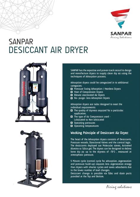 PDF DESICCANT AIR DRYER Sanpar Comsanpar Com Pdfs SANPAR Desiccant