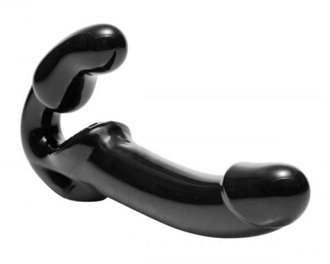 Strap U Revolver Strapless Strap On Dildo Black On Adult Sex Toys