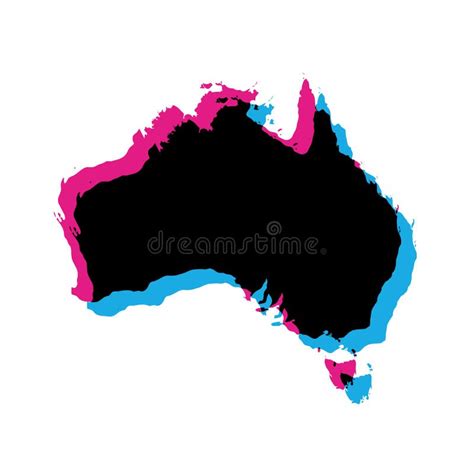 Australia Map Country Of The Australian Continent Stock Vector