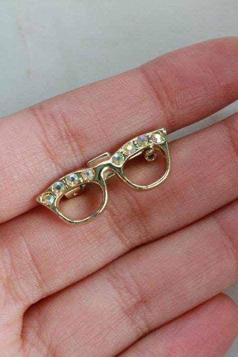 gold tone glasses brooch crystal eyeglasses pin brooch eyeglasses gold