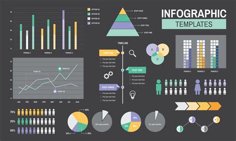 Infographic Templates Progress Analysis Charts Graph Illustration
