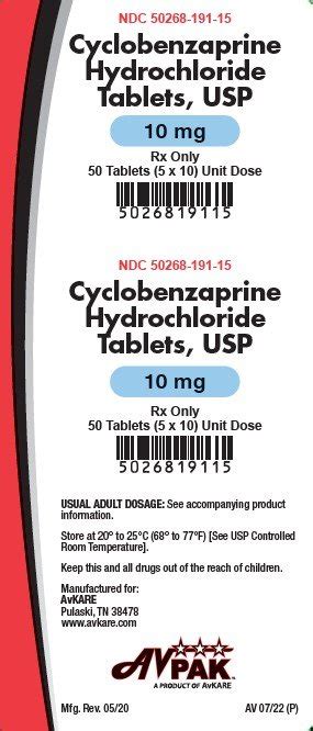 Cyclobenzaprine Fda Prescribing Information Side Effects And Uses