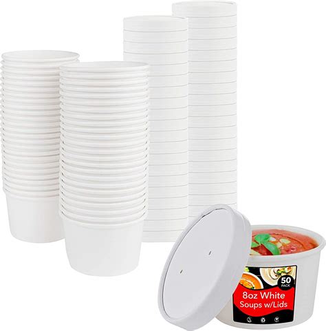Buy Streetfood Packaging 50 X White Soup Ice Cream Container 8oz With