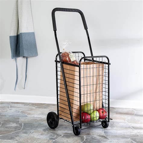 Portable Folding Personal Grocery Shopping Cart With Wheels Zincera