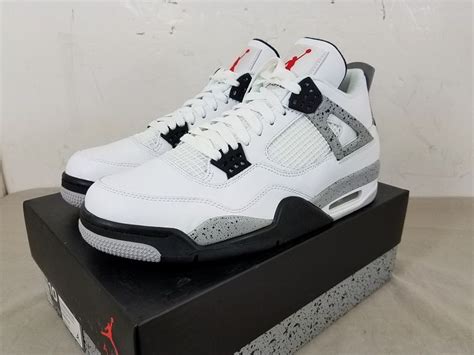 Nike Air Jordan 4 Iv Retro Og White Cement Sz 10 Basketball Shoe Grey