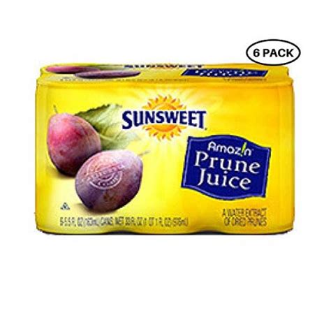 Sunsweet Amazin Prune Juice 6 Cans Of 55 Fl Ounce Pack