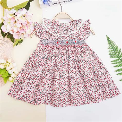 Retail 2021 Girl Printed Vintage Floral Dresses Autumn Baby Girl