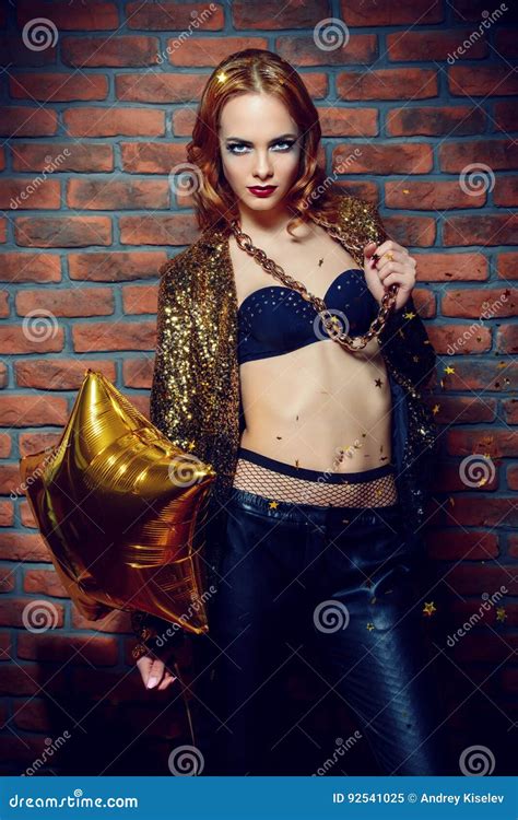 Glamorous Disco Girl Stock Image Image Of Flashing Girl
