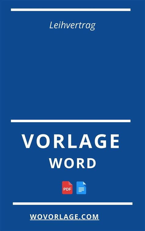 Leihvertrag Vorlage Word Pdf Muster