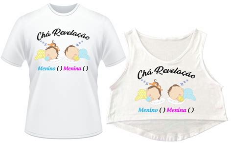 Kit 02 Camisetas Para Chá De Bebê Chá Revelação Ref C45 No Elo7