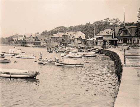 Boathouse Row Philadelphia 1915 In Sepia Photograph By Bill Cannon