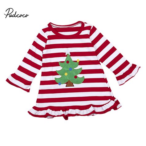 Pudcoco 1 6y New Kids Baby Girl Christmas Dress Infant Bebe Children