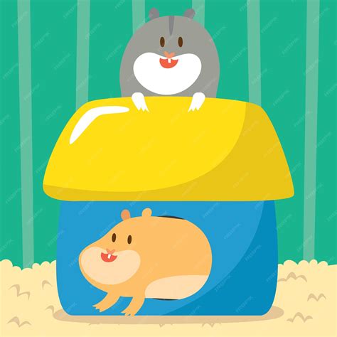 Cute Hamster Cartoon Series Vetor Premium