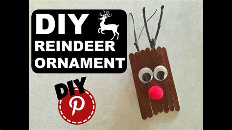 Diy Christmas Ornament Popsicle Stick Reindeer Youtube
