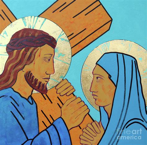 Jesus Meets His Mother Painting By Sara Hayward Pixels Merch