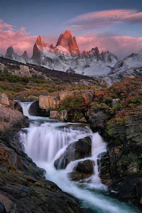 Sunrise At Secret Falls Mount Fitz Roy El Chalten Patagonia Region