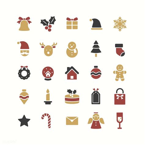 Christmas Holiday Symbols Vector Set Free Image By