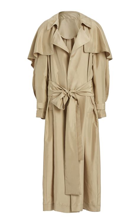 Victoria Beckham Pleated Back Fluid Silk Trench Uk 14 Only At Editorialist