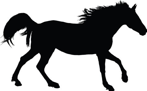 Free Clipart Of A Black Silhouette Of A Horse