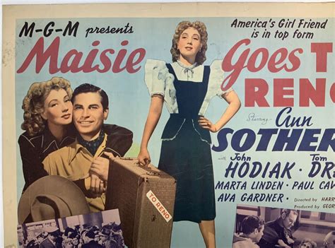 Maisie Goes To Reno 1944 Original Movie Poster Ann Sothern