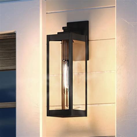 uql1351 modern farmhouse outdoor wall light 17 h x 6 w estate bronze finish quincy collection