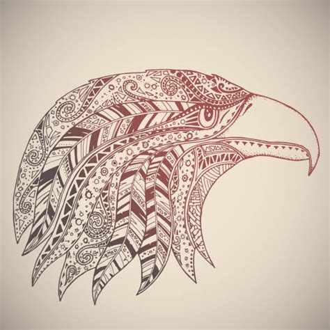 Native American Eagle Tattoo Illustrations Royalty Free Vector