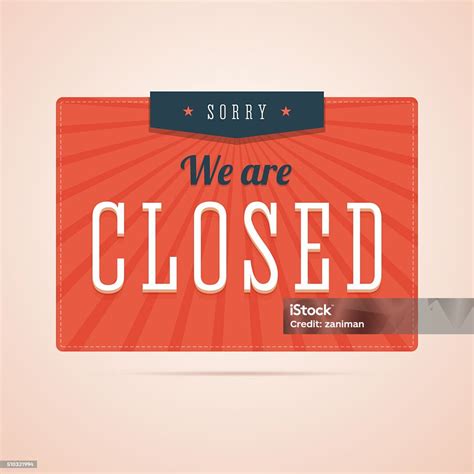 Sorry We Are Closed Sign In Flat Style Stock Illustration Download