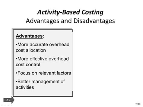 This is important for businesses offering customized services or products. Activity based costing advantages and disadvantages ...