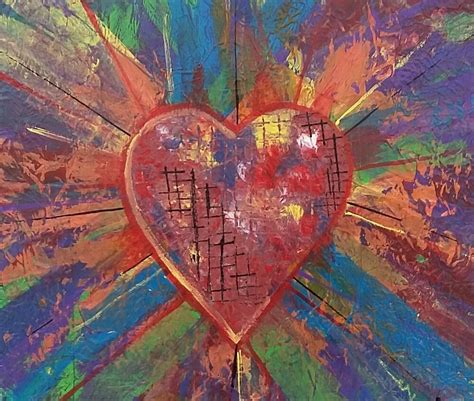 Love Artwork Original Painting Abstract Rainbow Art Heart Etsy