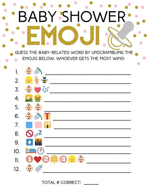 Emoji Baby Shower Games Emoji Pictionary Game Diy Printable Emoji Game