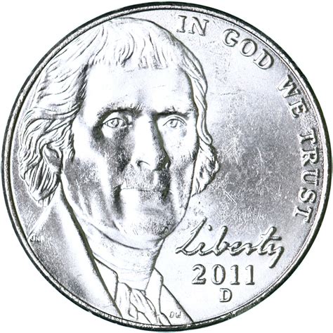 2011 D Jefferson Nickel Brilliant Uncirculated Coin Daves