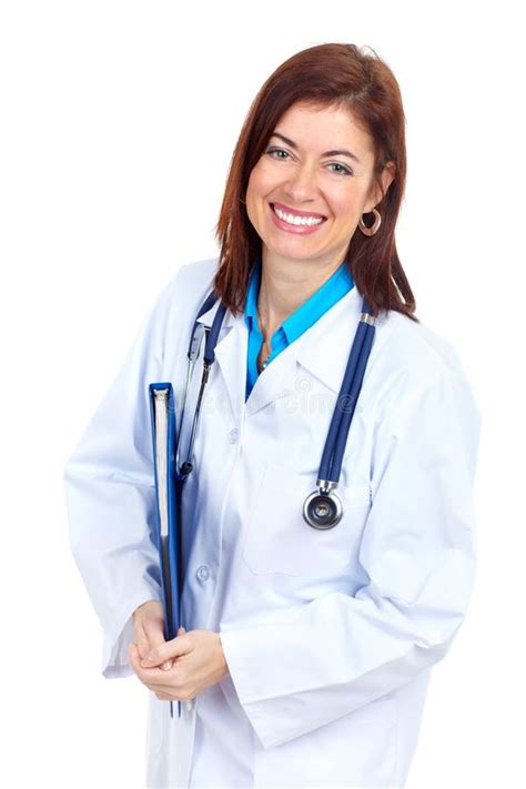 Female Doctor Or Nurse Holding Digital Thermometer Stock Image Image