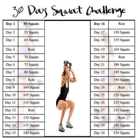 30 Day Squat Challenge 30 Day Squat Challenge Squat Challenge