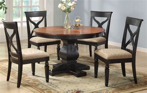 Antique Style Black Round Dinette Table Woptional Chairs