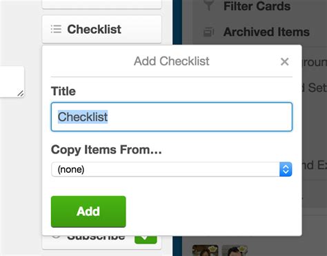 Mar 30, 2021 · a checklist is a way of keeping track of subtasks within a card. Adding checklists to cards - Trello Help