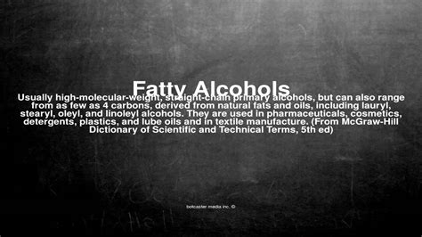 Medical Vocabulary What Does Fatty Alcohols Mean Youtube