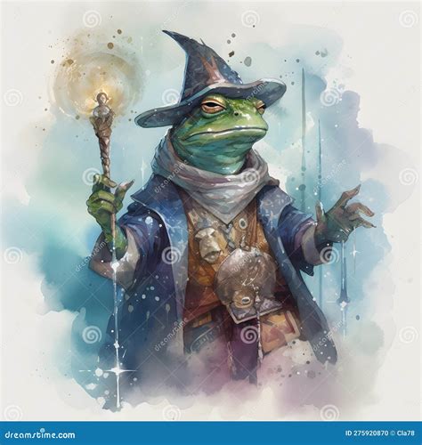 Mystical Wizard Lizard Ai Generative Illustration Stock Illustration